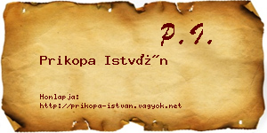 Prikopa István névjegykártya